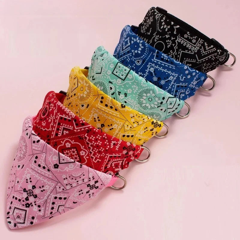 Pet Dog Cat Bandana Adjustable Triangle Scarf Washable Neck Scarf Collar Bib Birthday Party Dress Up Accessory