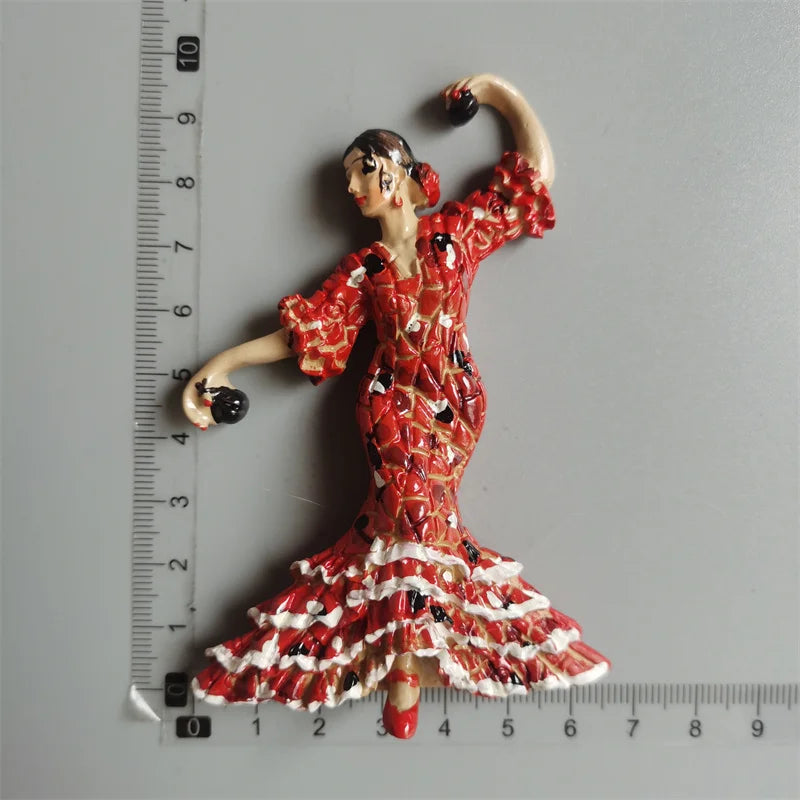 Spanish Fridge Magnets Flamenco Dancer MallorcaTourism Souvenir Decorative Arts Refrigerator Magnetic Stickers Home Decoration