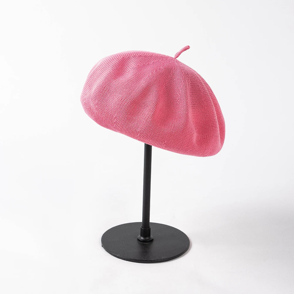 Spring And Summer Fashion Knitted Beret breathable Girls Beret