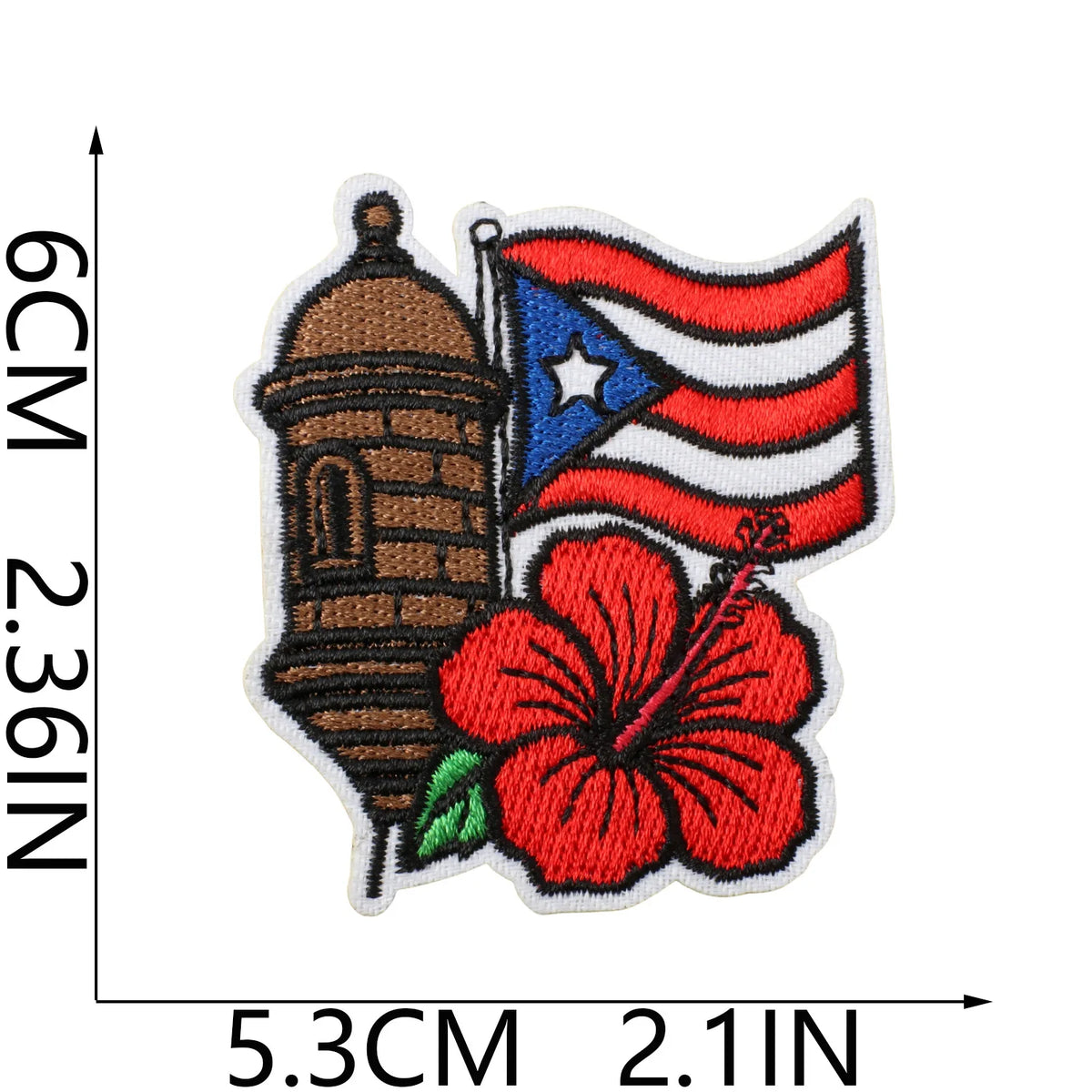 Puerto Rico Embroidered Patch Clothing Decoration Iron On Sewing Badge for Festival Drumming