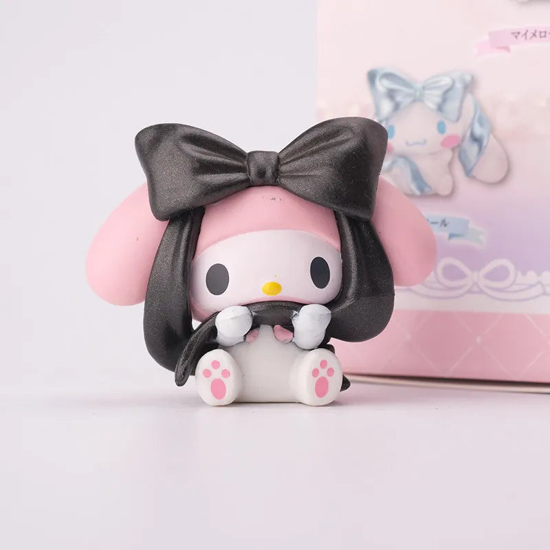 Genuine Sanrio Cinnamoroll My Melody Kuromi Marroncream Kawaii Bow Ballet Series Blind Box Birthday Gift Trendy Toys for Girls
