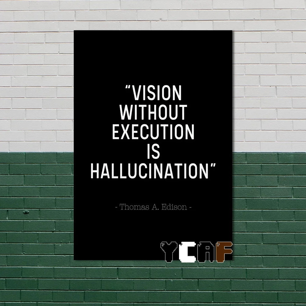 Black Minimalist Motivational Quotes Canvas Poster  Inspirational Wall Art for Office Gym and Home Decor