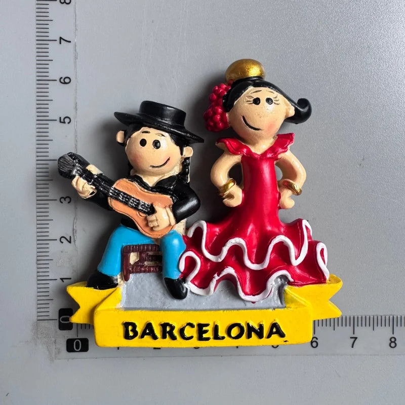 Spain Fridge Magnets Bullfighting flamenco dancers Barcelona ESPANA Tourist Souvenirs Magnetic Stickers Home Decoration Gifts