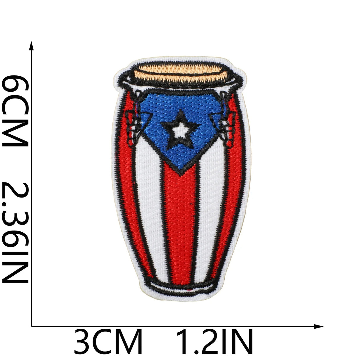 Puerto Rico Embroidered Patch Clothing Decoration Iron On Sewing Badge for Festival Drumming