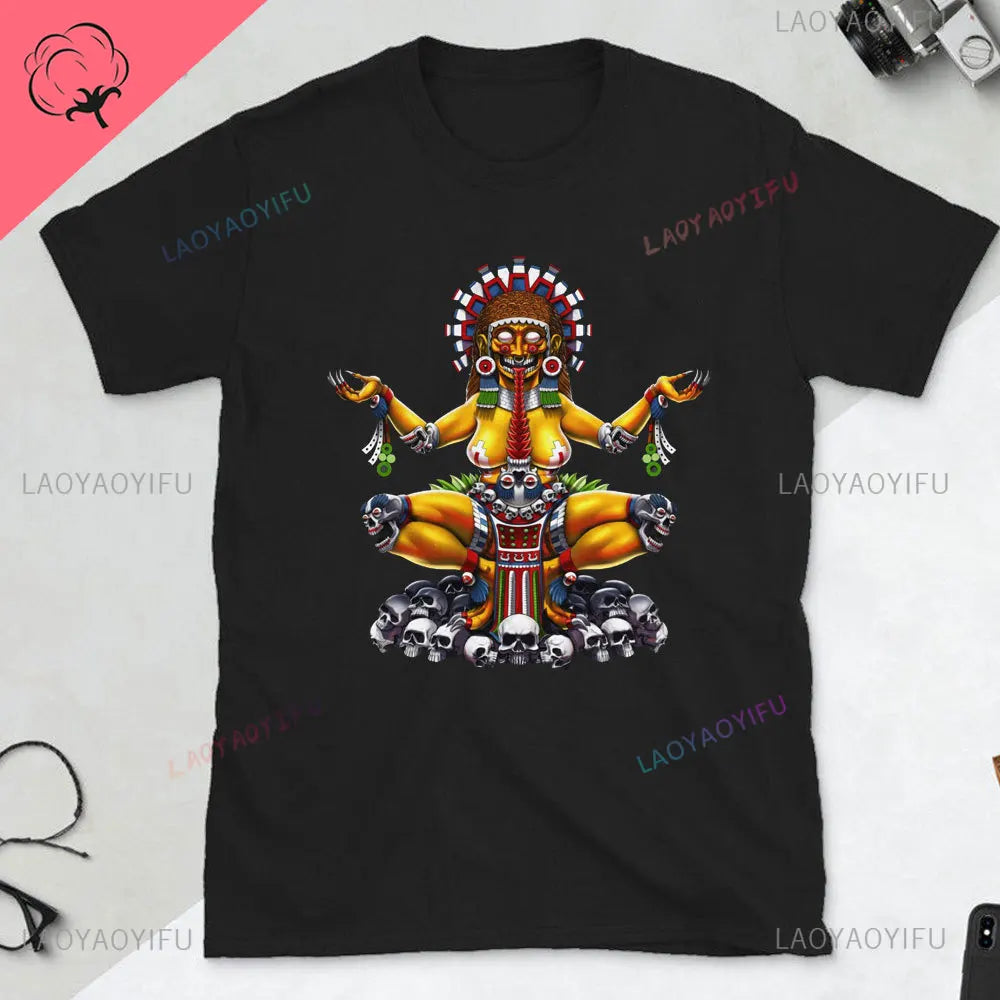 Quetzalcoatl Mexican Tshirt Aztec Art Print Aztec Tee Mexican Shirt Men Mexico Cotton Shirts Mexican Themed Gifts Mexicanas tops