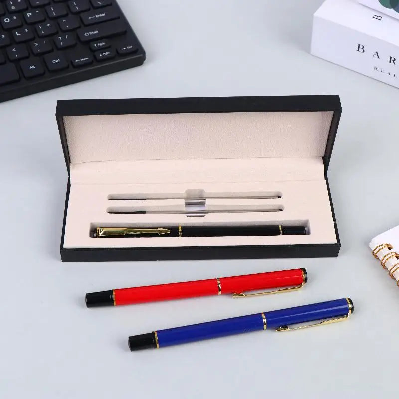 Metal Ballpoint Pens Kit School Business Office Signature Roller Pen Student Stationery Supplies Gift Box Packaging