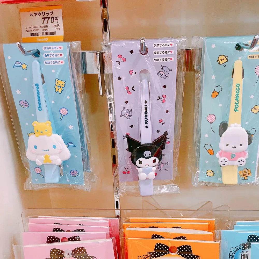 Sanrio Hairpins Pin My Melody Kuromi Cinnamoroll Y2K Hair Clip Cartoon Woman Clip Headdress Bangs Clips Cute Hair Accessories