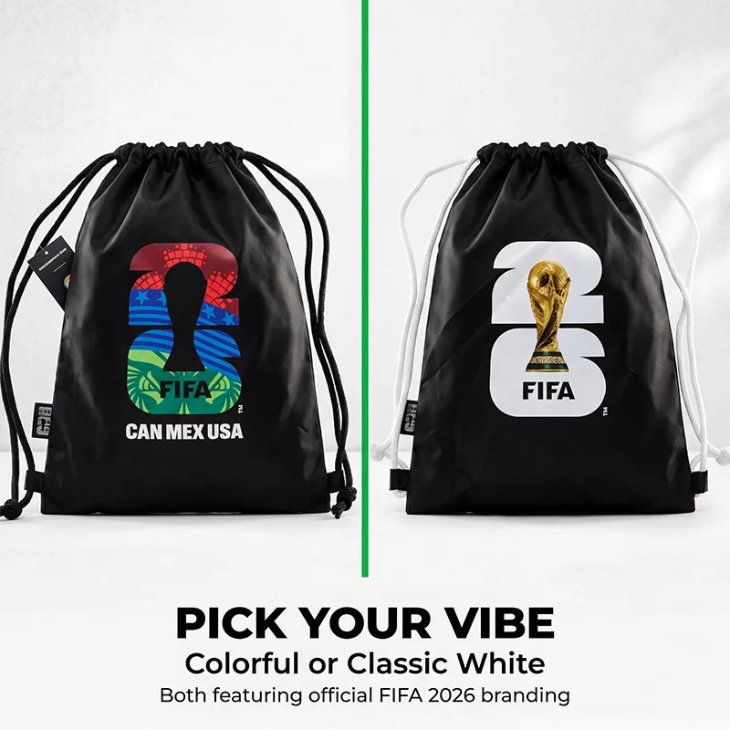 FIFA 2026 Official Licensed Waterproof Drawstring Bag,Lightweight Durable Gym Backpack for Sports Training Gym Sack Football Fan