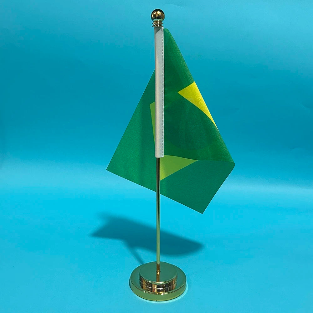 (SKY FLAG) Office Desk Flag Of Brazil Flag 14x21cm Polyester Brazil Flag National Flag Country Banner Desk Ornaments Flags