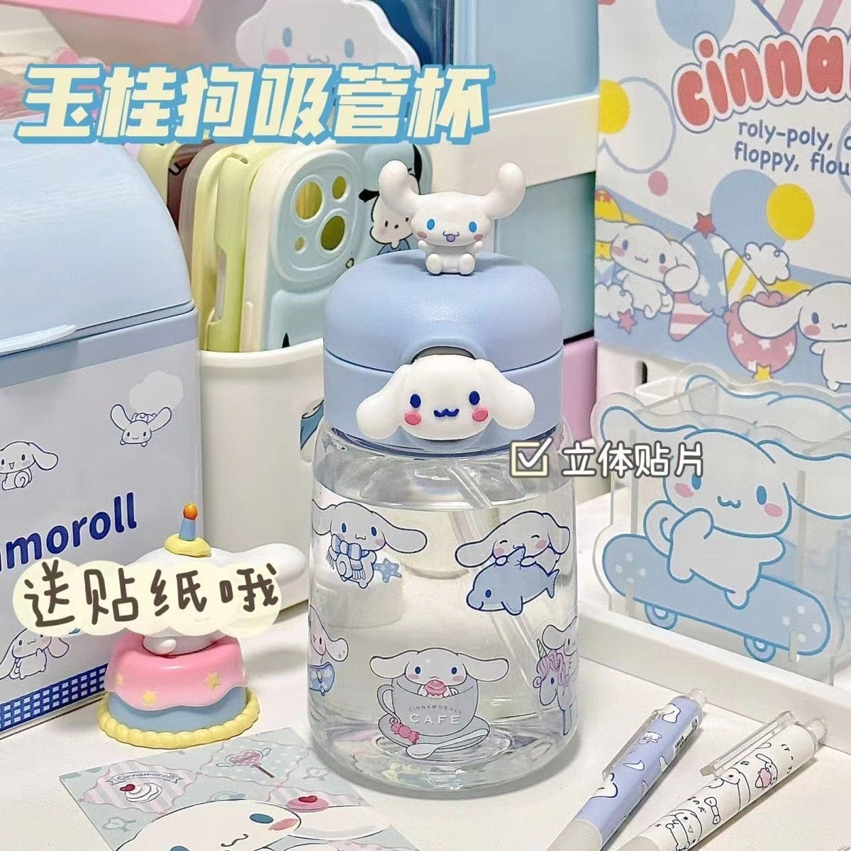 350ML Sanrio Cinnamoroll Anime Kuromi Melody Thermos Mug Cartoon Kawaii Sports Water Bottle Coffee Cup Kids Water Bottle Gift