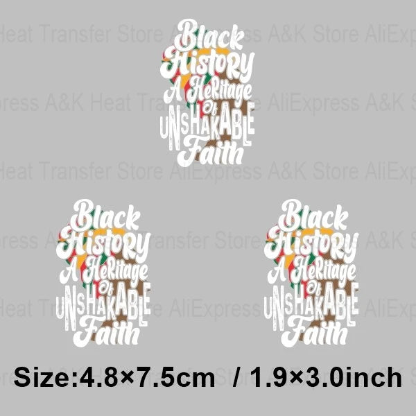 Black History Month Clothes Decals Proude Afro Man Heat Transfers Iron Patches Diy Washable Appliques Heat Press Printing