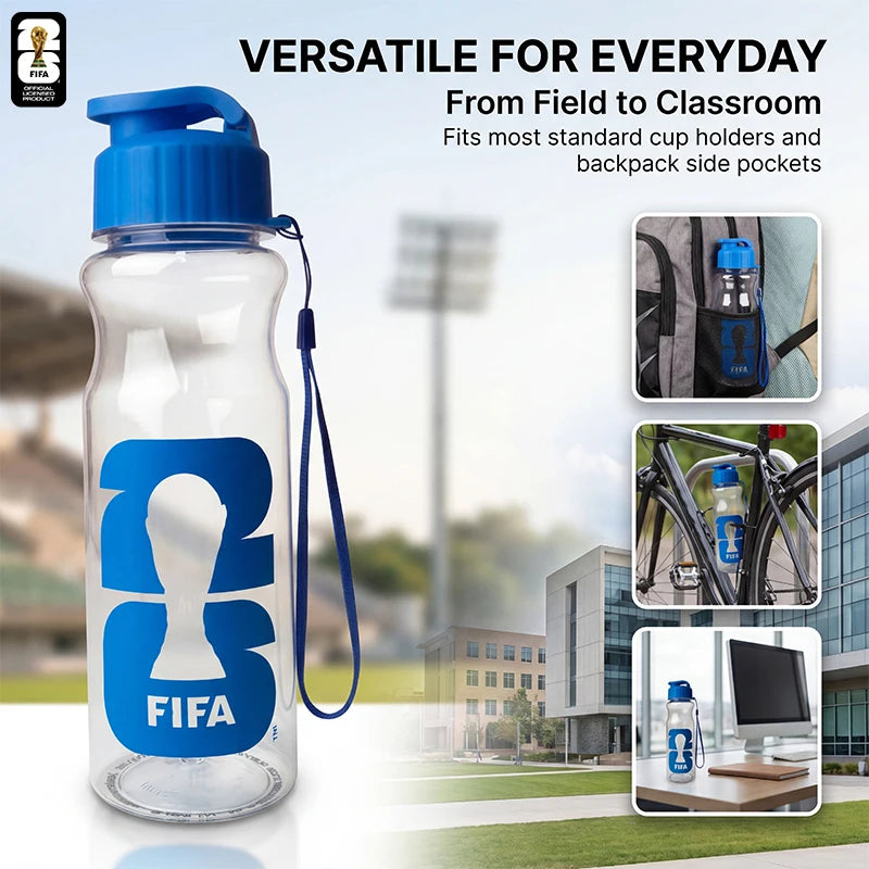 Official FIFA 2026 Authorized Sports Water Bottle, Safe BPA Free Food Grade Plastic Portable Sports Cup, World Cup Peripherals