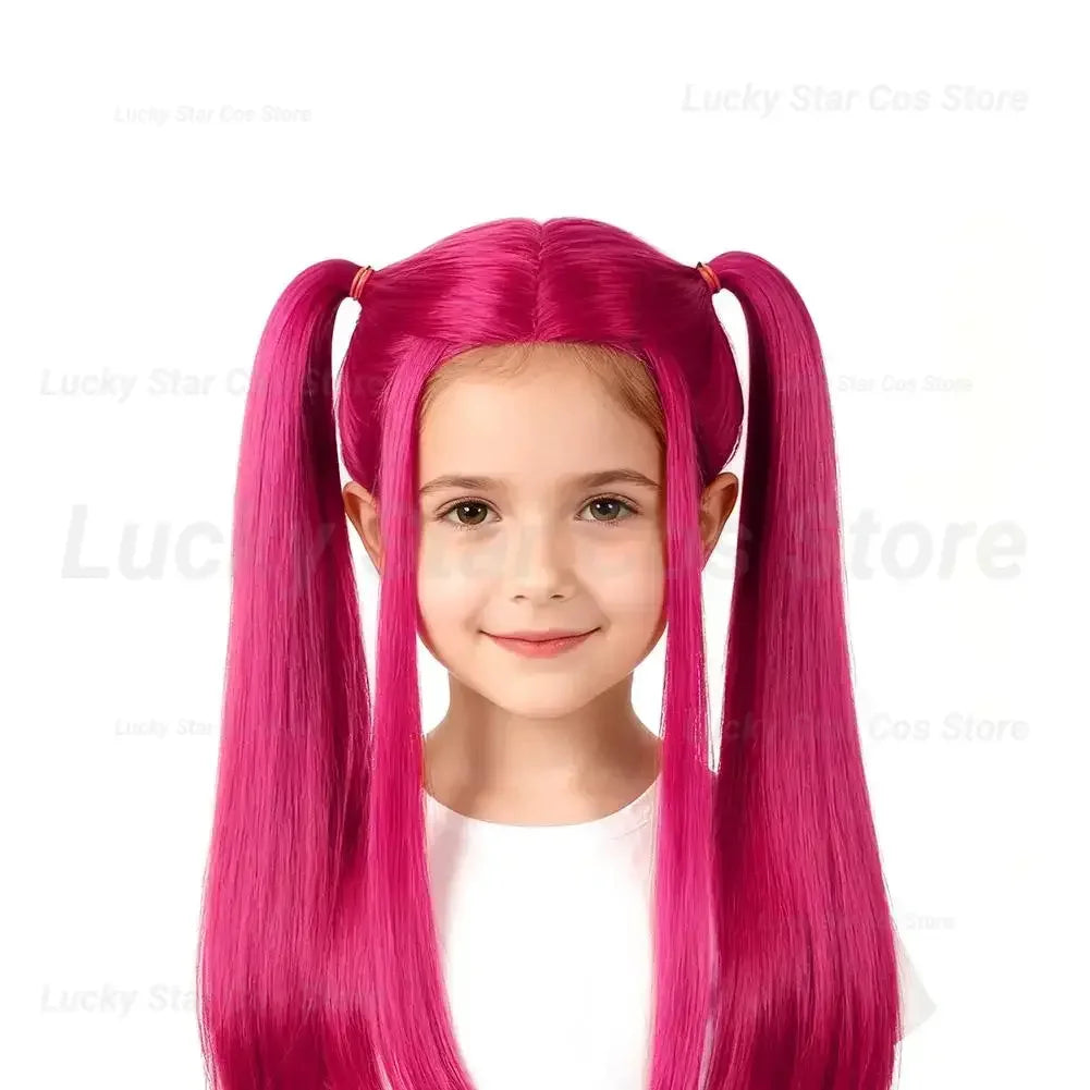 Animated Movie K-Pop Hunter Zoey Rumi Mira Cosplay Wig Halloween Female Rose Purple Heat-resistant Synthetic Fiber Wig Prop