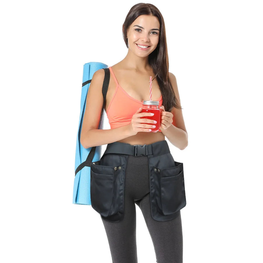 Outdoor Hiking Mountaineering Bag Multifunctional Multi-Pocket Bag Canvas Apron Ins Bag Function Bag Large Capacity Waist Pack
