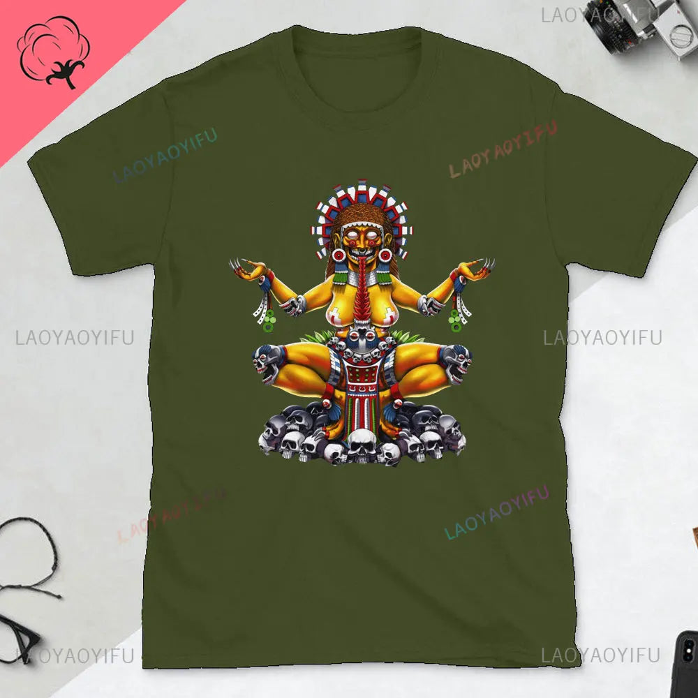 Quetzalcoatl Mexican Tshirt Aztec Art Print Aztec Tee Mexican Shirt Men Mexico Cotton Shirts Mexican Themed Gifts Mexicanas tops