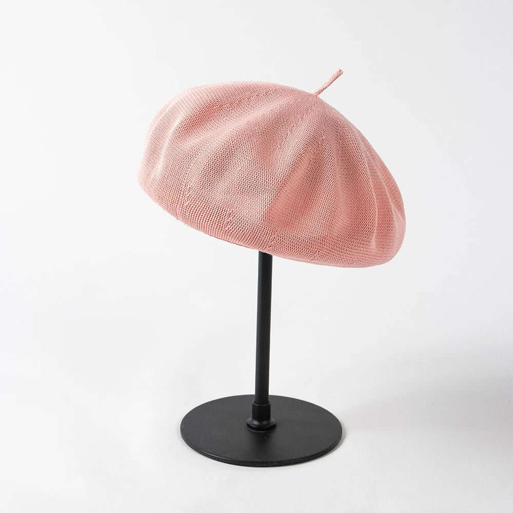 Spring And Summer Fashion Knitted Beret breathable Girls Beret