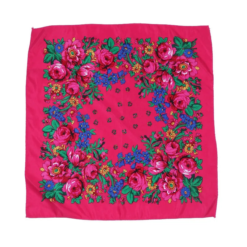 70*70cm Headscarf for Women Square Scarf Cotton Print Bandana Summer Protection Hijab Winter Warm Bandana Babushka
