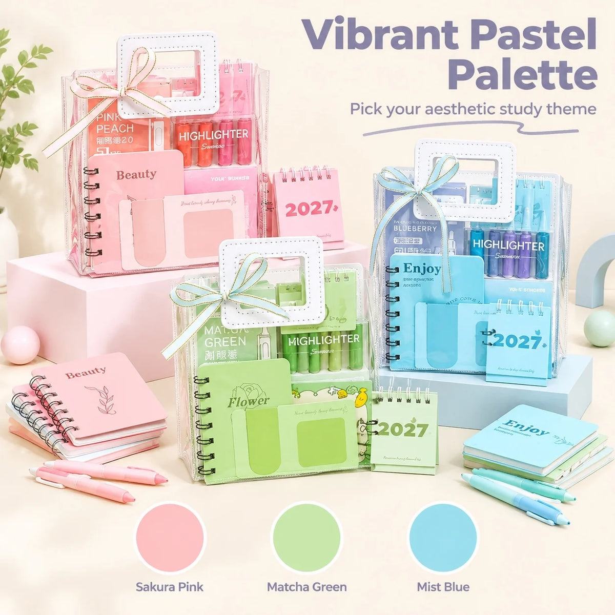 Morandi Stationery Set, Aesthetic Student School Supplies, Back To School Gift, Birthday & Party Favor Present for Teen Students