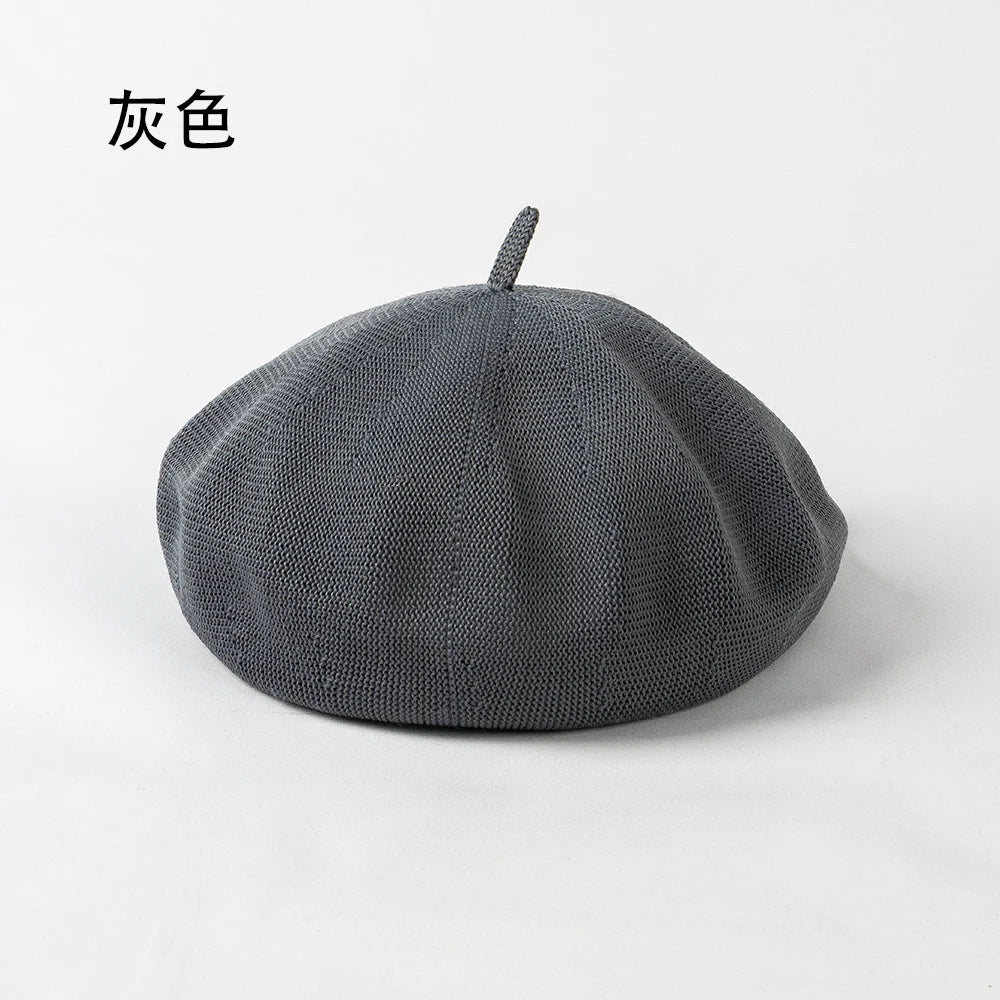 Spring And Summer Fashion Knitted Beret breathable Girls Beret