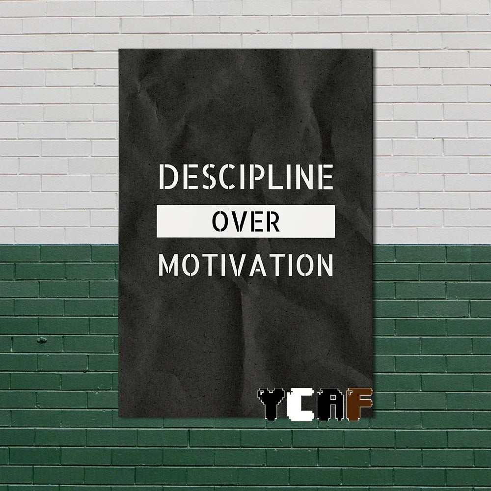 Black Minimalist Motivational Quotes Canvas Poster  Inspirational Wall Art for Office Gym and Home Decor