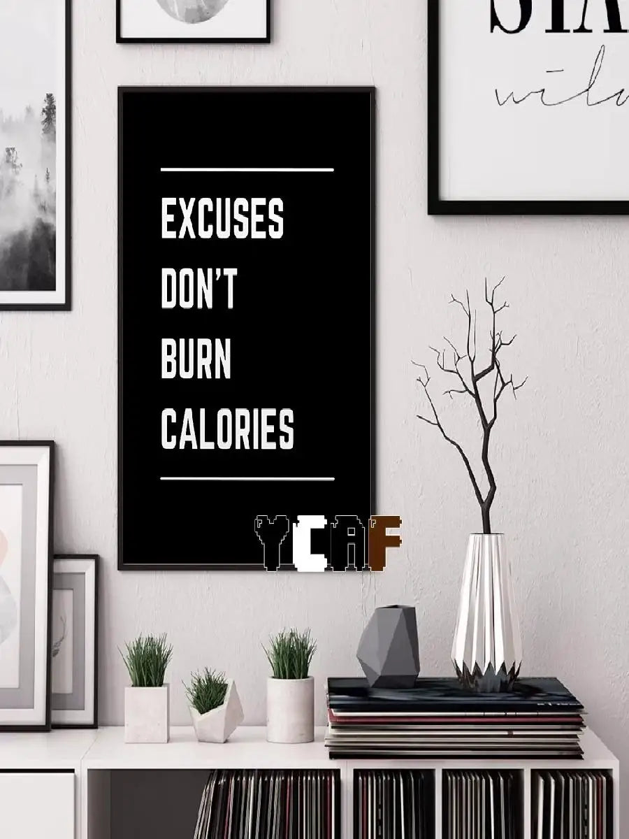 Black Minimalist Motivational Quotes Canvas Poster  Inspirational Wall Art for Office Gym and Home Decor