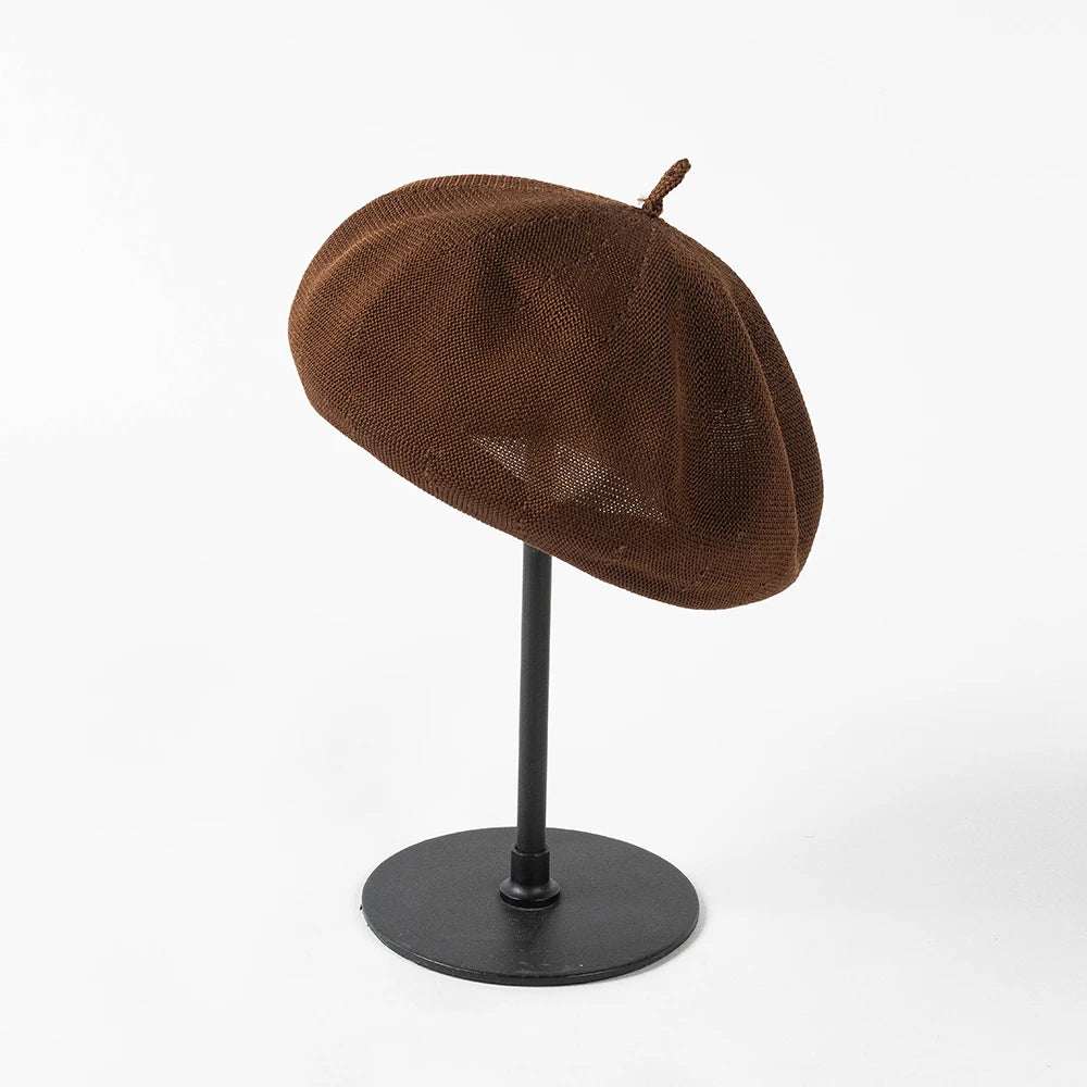 Spring And Summer Fashion Knitted Beret breathable Girls Beret