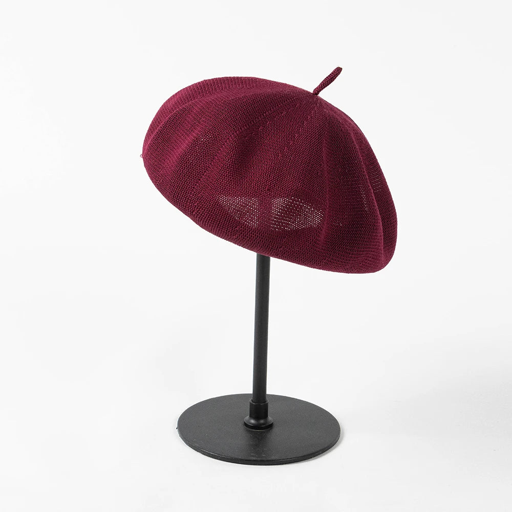 Spring And Summer Fashion Knitted Beret breathable Girls Beret