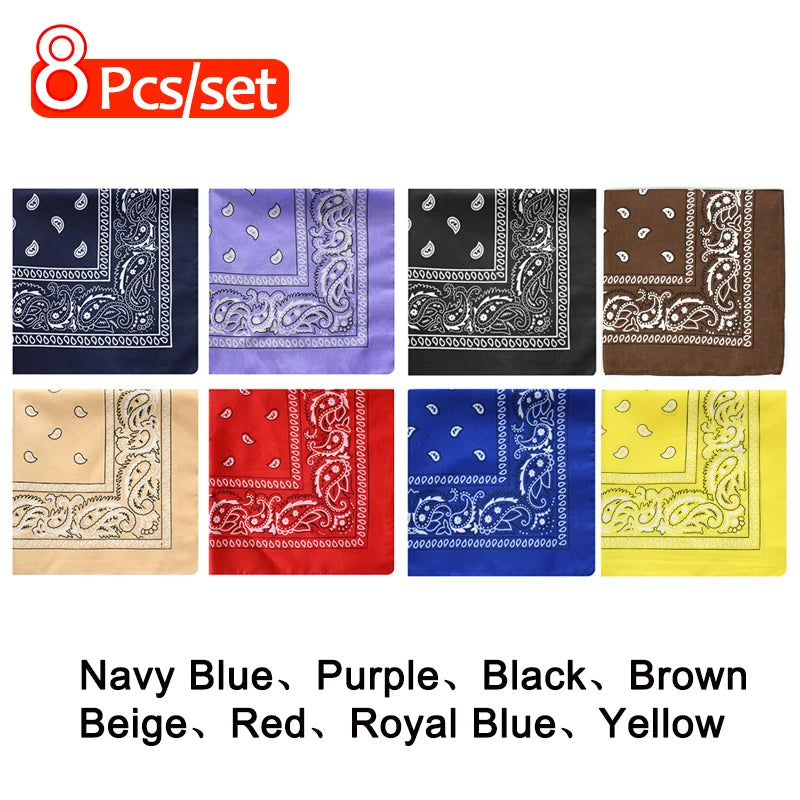 Handkerchief Fashion Print Bandana Party Scarf Headband Handkerchiefs Multi-Purpose Square Bandana
