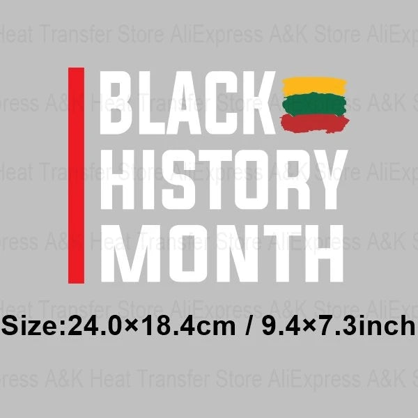 Black History Month Clothes Decals Proude Afro Man Heat Transfers Iron Patches Diy Washable Appliques Heat Press Printing