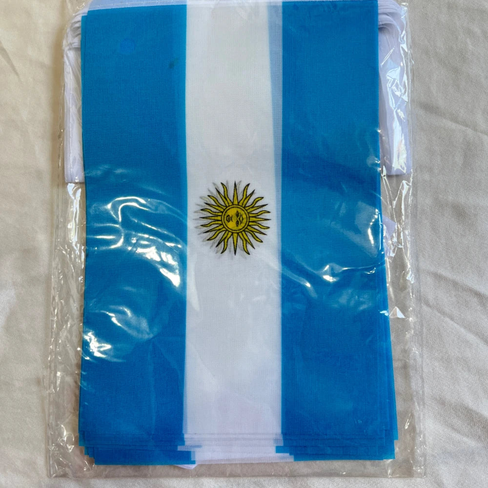 Argentina Flag14x21cm Hanging Polyester 20pcs/set Argentina bunting flags Pennant String Banner Buntings Festival Party Holiday