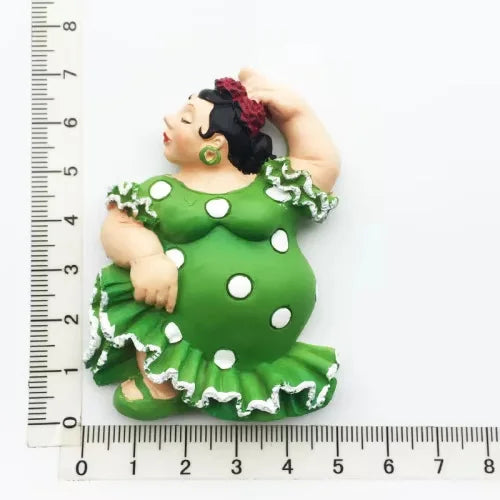 Spanish Fridge Magnets Flamenco Dancer MallorcaTourism Souvenir Decorative Arts Refrigerator Magnetic Stickers Home Decoration