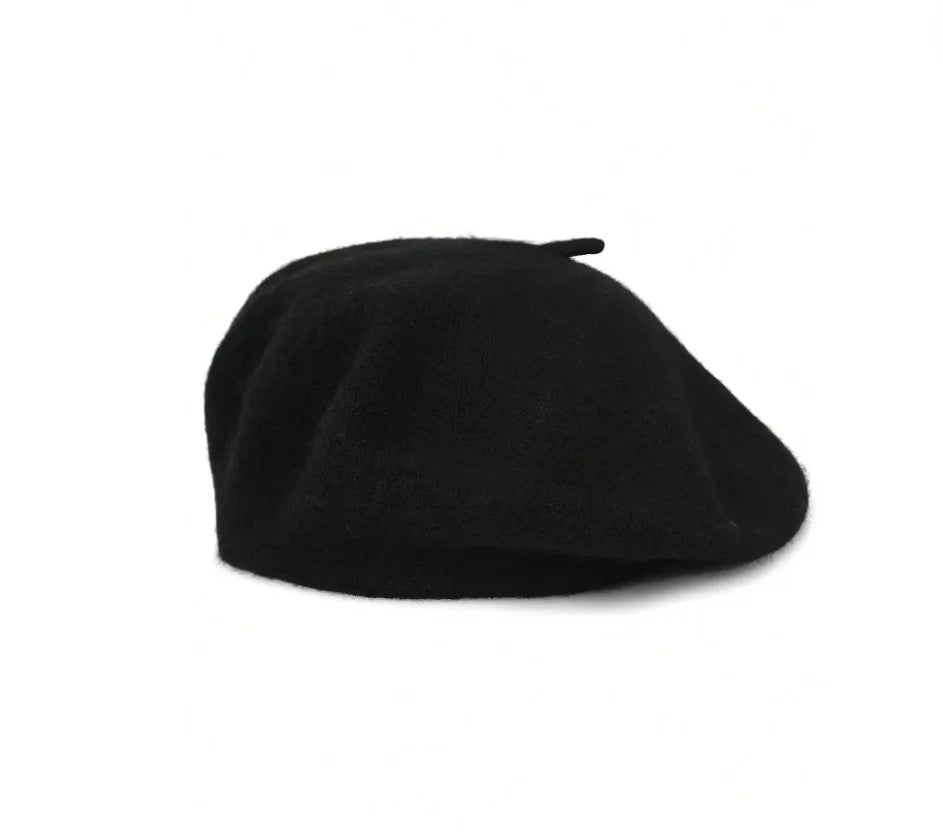 Classic French Knitted Beret for Women Warm Soft Top Knot Painter Cap Stylish Autumn Winter Daily Casual Streetwear Vintage