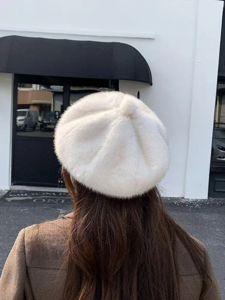 Retro Beret Hat Autumn Winter Women British Hepburn Stylish Artist Painter Hats Thick Warm Woolen Pumpkin Beanies Cap