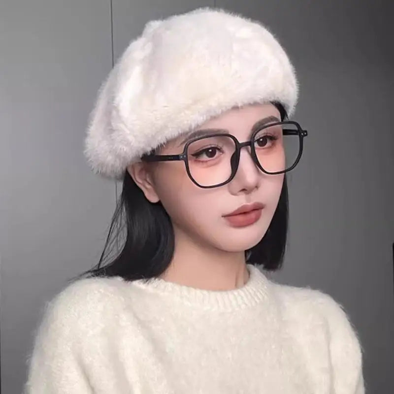 Retro Beret Hat Autumn Winter Women British Hepburn Stylish Artist Painter Hats Thick Warm Woolen Pumpkin Beanies Cap