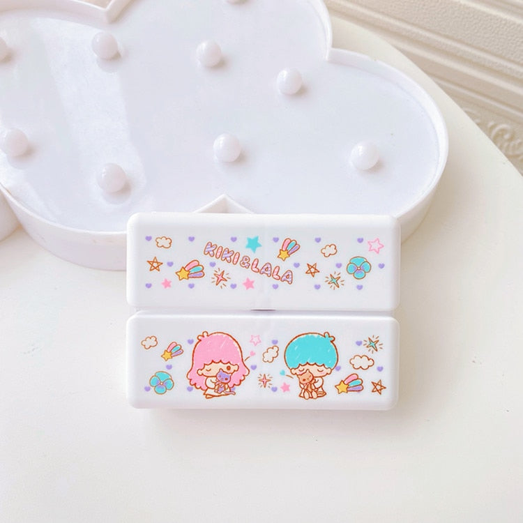 Sanrio Kawaii HelloKitty Portable Pill Box Seven Compartment KT Cat Storage Box Travel Portable Double Layer Medicine Box Gift