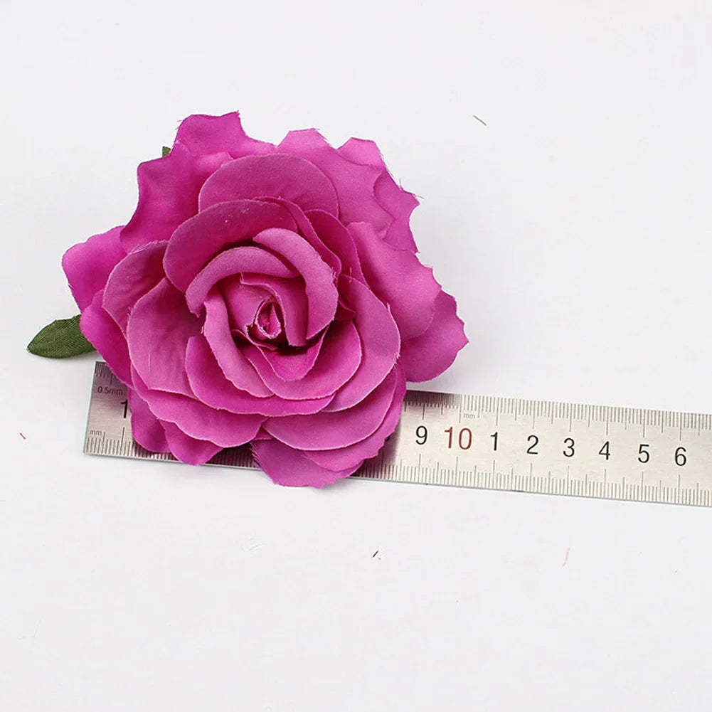 Flamenco Flowers For Hair DIY Headdress For Bridal Flocking Cloth Red Rose Flower Hairpin Hair Clip Party Hair Accessories