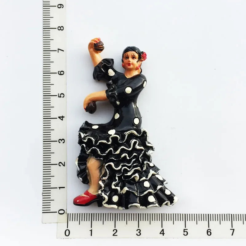 Spanish Fridge Magnets Flamenco Dancer MallorcaTourism Souvenir Decorative Arts Refrigerator Magnetic Stickers Home Decoration