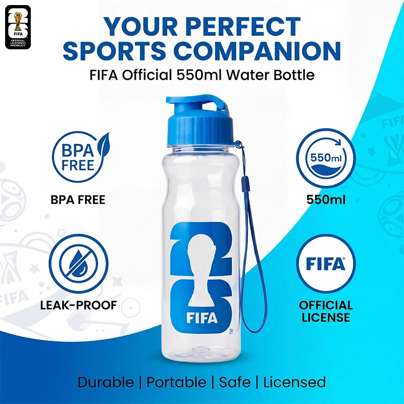 Official FIFA 2026 Authorized Sports Water Bottle, Safe BPA Free Food Grade Plastic Portable Sports Cup, World Cup Peripherals