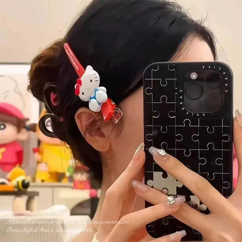 Sanrio Hairpins Pin My Melody Kuromi Cinnamoroll Y2K Hair Clip Cartoon Woman Clip Headdress Bangs Clips Cute Hair Accessories