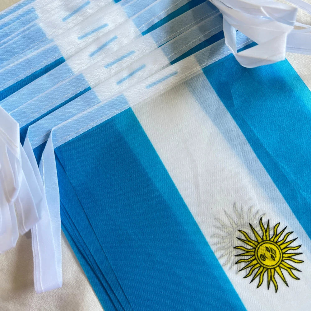 Argentina Flag14x21cm Hanging Polyester 20pcs/set Argentina bunting flags Pennant String Banner Buntings Festival Party Holiday