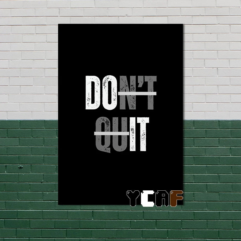 Black Minimalist Motivational Quotes Canvas Poster  Inspirational Wall Art for Office Gym and Home Decor