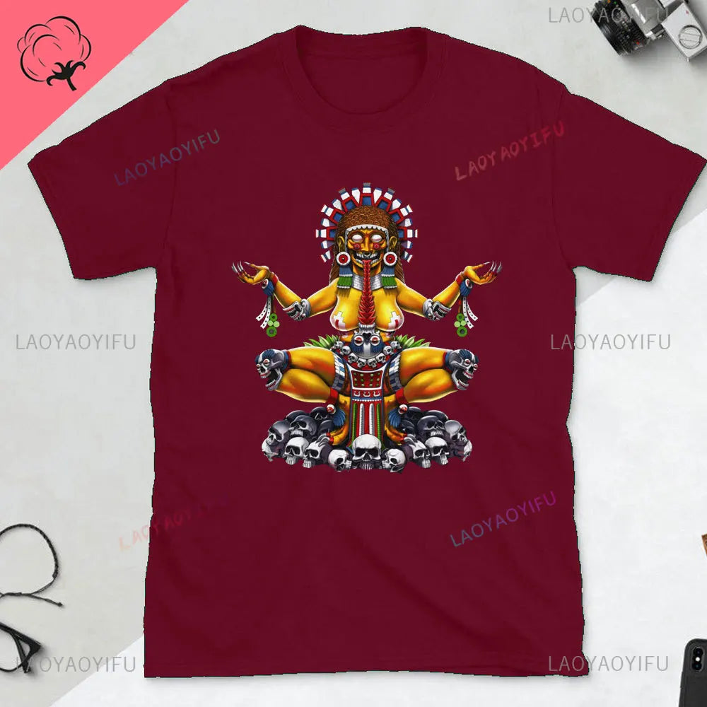Quetzalcoatl Mexican Tshirt Aztec Art Print Aztec Tee Mexican Shirt Men Mexico Cotton Shirts Mexican Themed Gifts Mexicanas tops