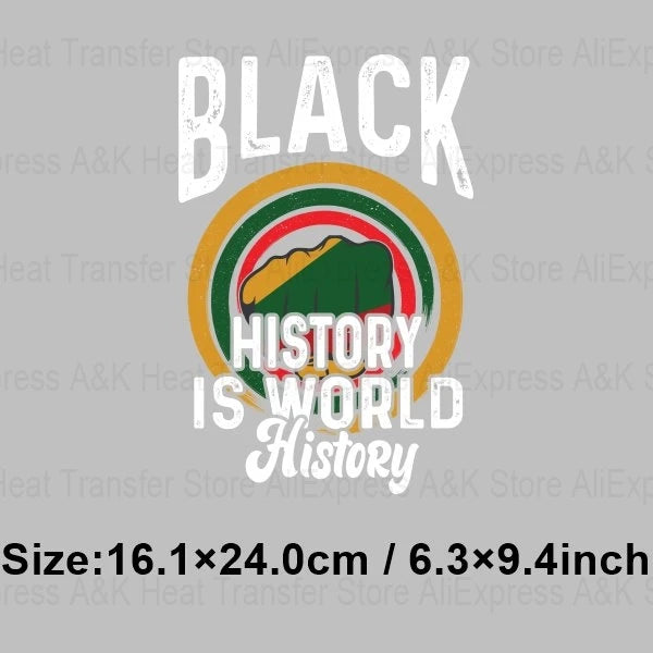 Black History Month Clothes Decals Proude Afro Man Heat Transfers Iron Patches Diy Washable Appliques Heat Press Printing