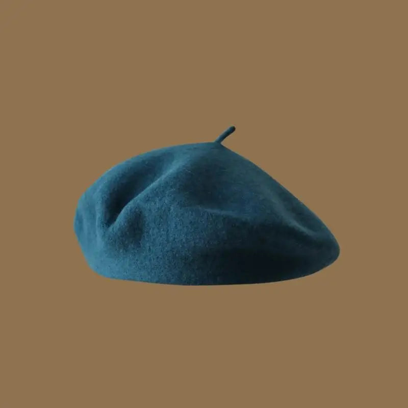 Wool Beret Hat Women French Beret Vintage Painter Cap Girl Solid Female Beret Femme Retro Casual Beanie Mushroom Hat Bonnet