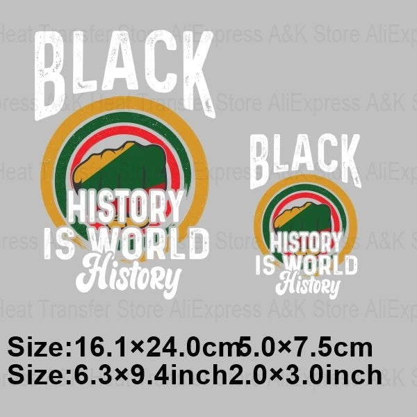 Black History Month Clothes Decals Proude Afro Man Heat Transfers Iron Patches Diy Washable Appliques Heat Press Printing