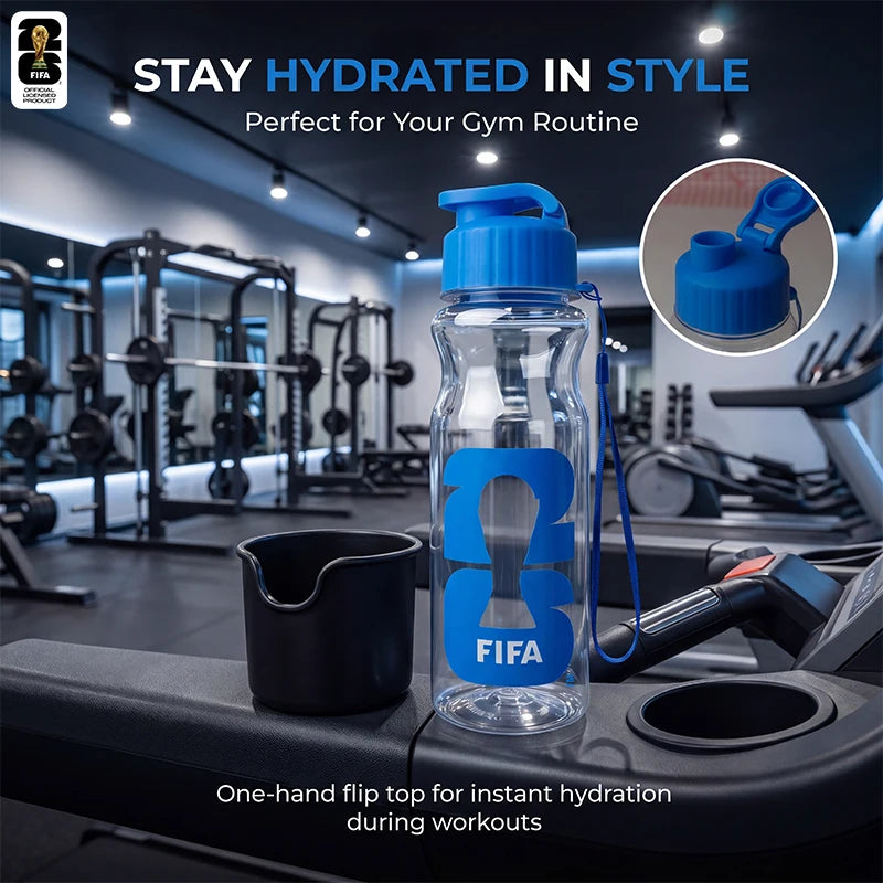 Official FIFA 2026 Authorized Sports Water Bottle, Safe BPA Free Food Grade Plastic Portable Sports Cup, World Cup Peripherals