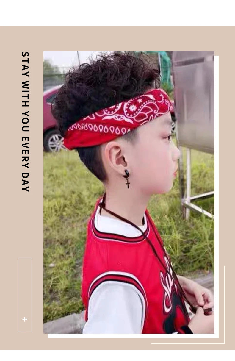 Handkerchief Fashion Print Bandana Party Scarf Headband Handkerchiefs Multi-Purpose Square Bandana
