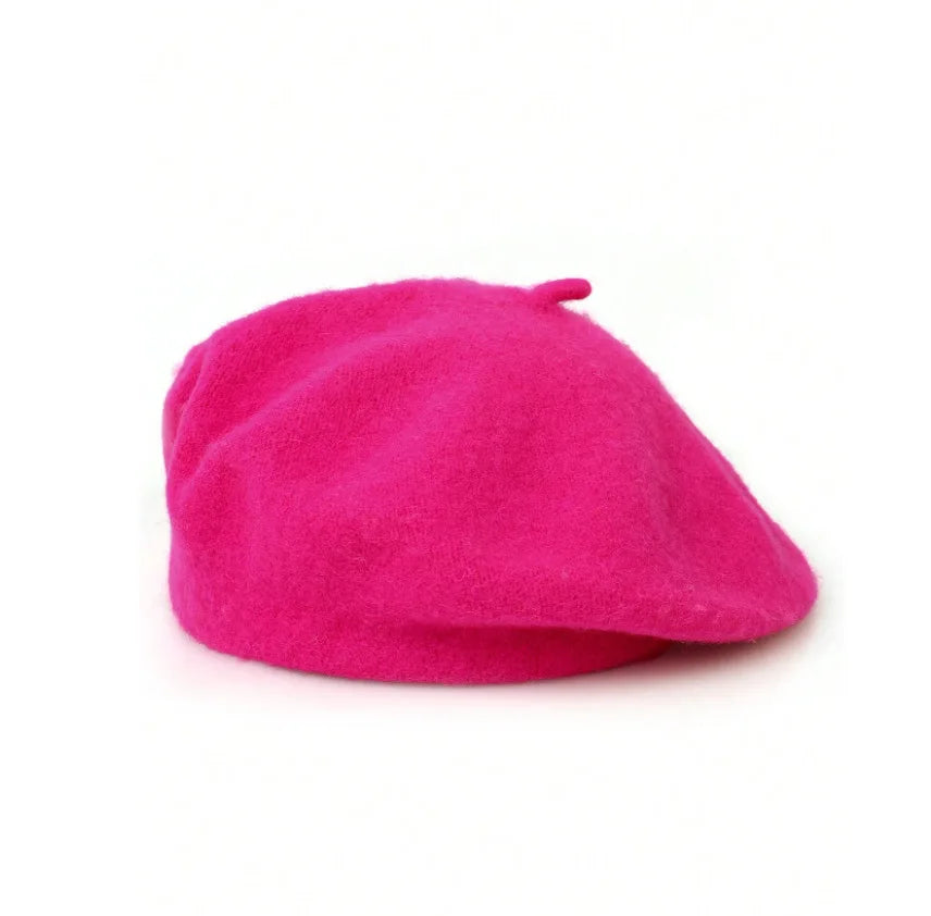 Classic French Knitted Beret for Women Warm Soft Top Knot Painter Cap Stylish Autumn Winter Daily Casual Streetwear Vintage