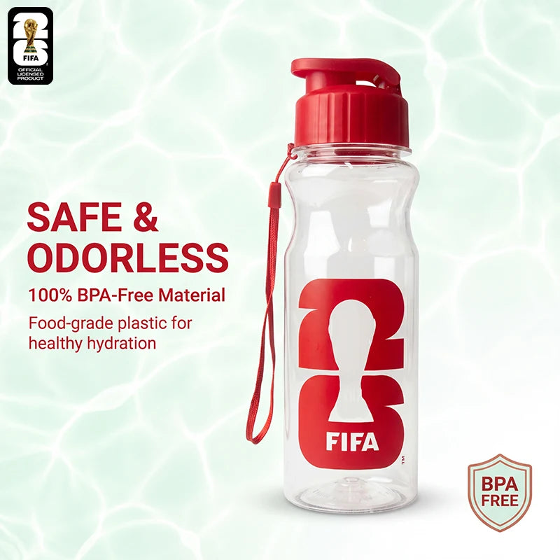 Official FIFA 2026 Authorized Sports Water Bottle, Safe BPA Free Food Grade Plastic Portable Sports Cup, World Cup Peripherals