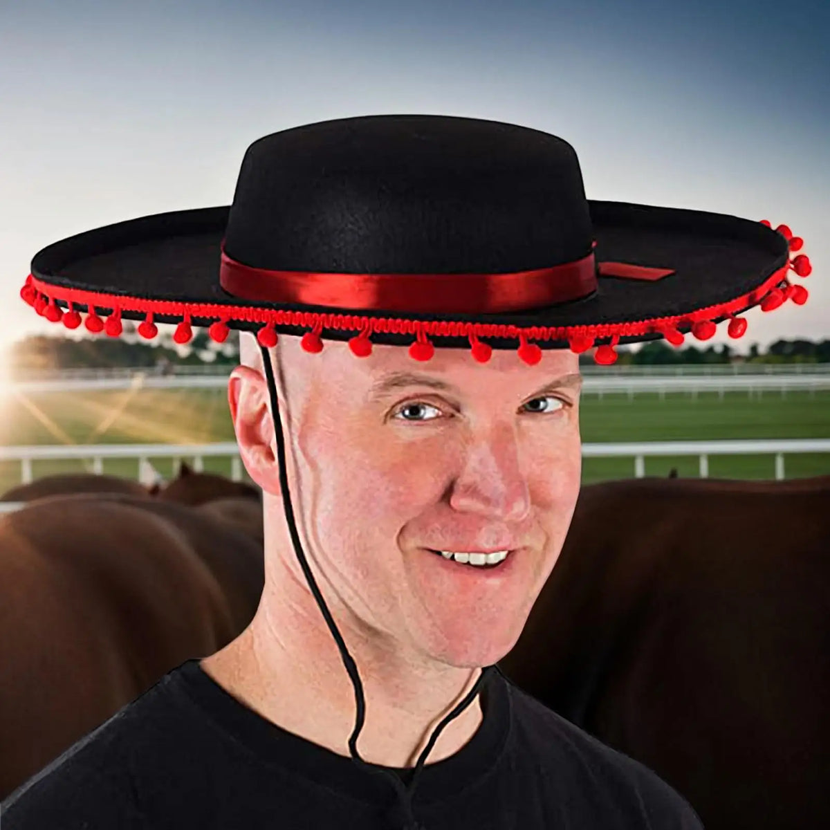 Spanish Mexican Hat Sombrero Caps Traditional Halloween Fuzz Ball Mexican Sombrero Hats Wide Brim Design Carnival Costume